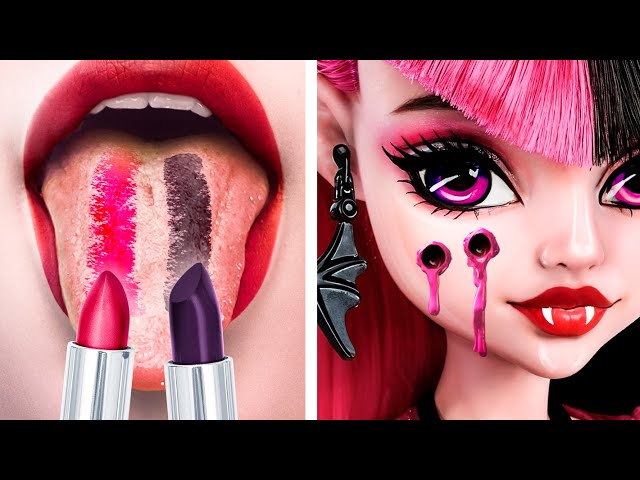 From Nerd To Beauty Draculaura In Monster High / How To Become Vampire!