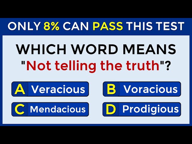 Only 8% Can Pass This Test | Match The VOCABULARY Words #4