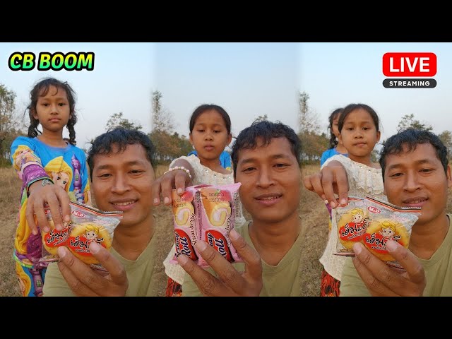 Poor child happy with eating cake delicious