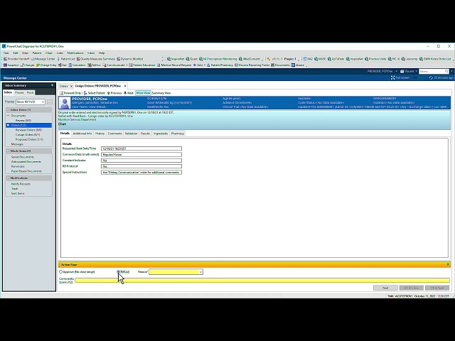 Signing Orders Via Message Center in Cerner PowerChart