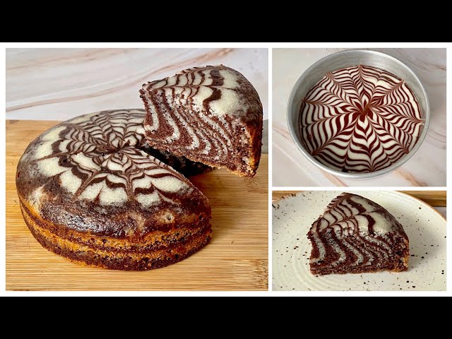 Chocolate Marble Cake In Kadai | No Egg, No Oven Best Chocolate Marble Cake | Eggless Zebra Cake