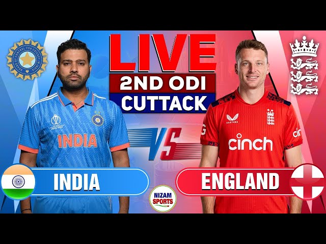 🔥Live Cricket: India vs England | 2nd ODI | Live Score & Commentary