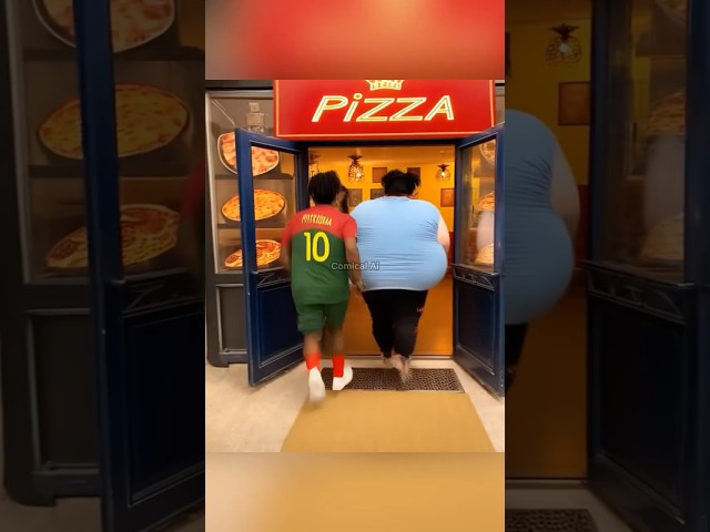 Ronaldo & Speed eating pizza 😂 #funny #ronaldo#football #ai #viralvideo #ishowspeed #shorts