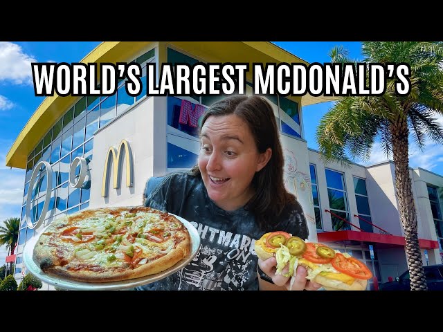 THE WORLD'S LARGEST MCDONALD'S IN ORLANDO FLORIDA- Ordering Unique Food- Pizza, Pasta & Cheesesteak