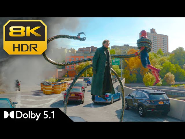 8K HDR | Bridge Fight with Doc Ock - Spider-Man: No Way Home | Dolby 5.1