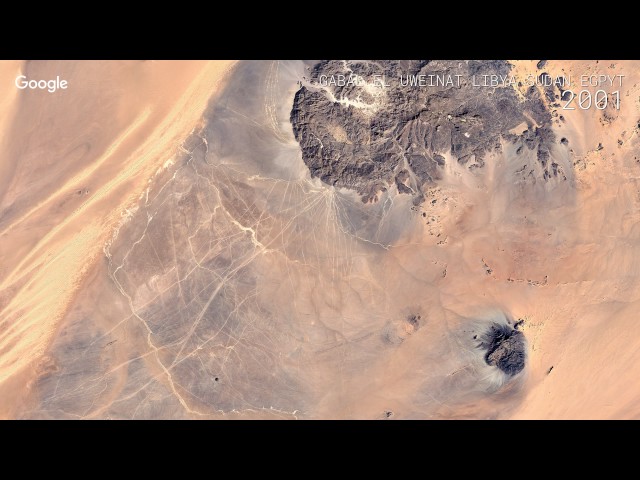 Google Timelapse: Gabal El Uweinat, Libya Sudan Egpyt