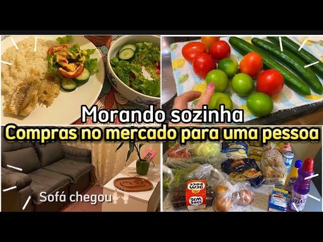 MORANDO SOZINHA! Meu sofá chegou🙌🏻/ compras de mercado/ higienizando e organizando as compras!🏠💕