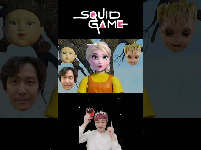 Help Squid Game Doll choose a face 💖 Elsa, Groot, No.456 Seong gi-hoon