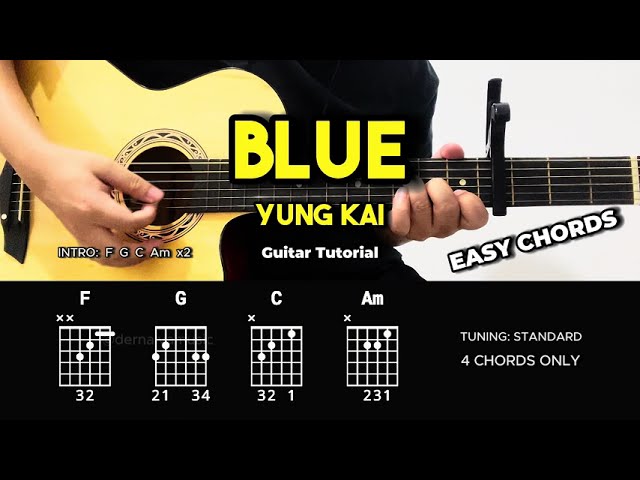 Blue - Yung Kai | Easy Guitar Chords Tutorial For Beginners (CHORDS & LYRICS) #guitarlesson