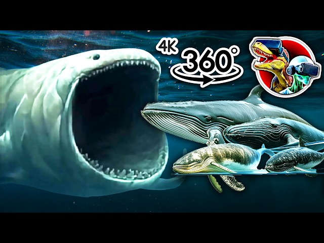 Whales Size Comparison with 360 Bloop | 360 video 4k