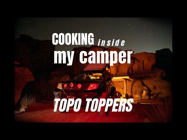 COOKING inside my Topo Toppers Camper l Nissan Frontier