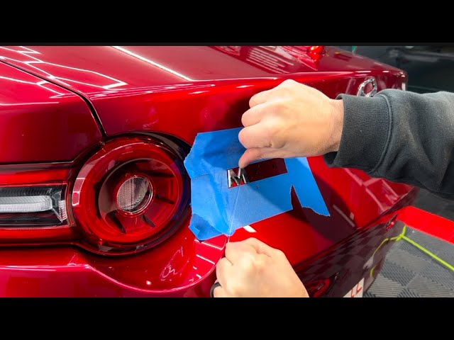 Removing emblems with fishing equipment. Badge Removal