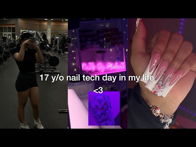 day in my life as a nail tech in highschool