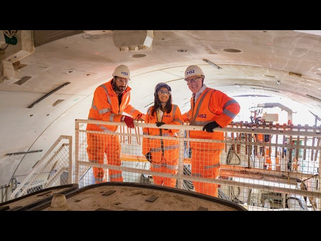 HS2 celebrates as first giant London tunnelling machine is switched on