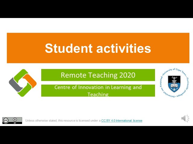 Level 1  Student activities during remote teaching Webinar 2