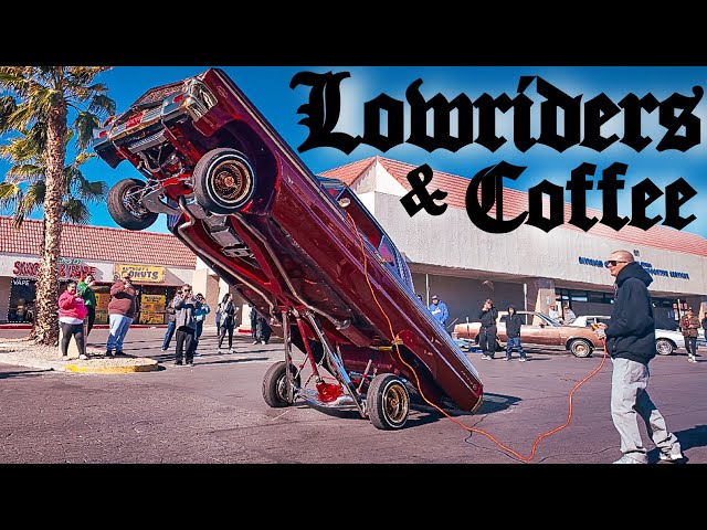 The BIGGEST Cars & Coffee In Las Vegas! LOWRIDERS Meet At Local Donut Shop! (Lowrider Blvd)