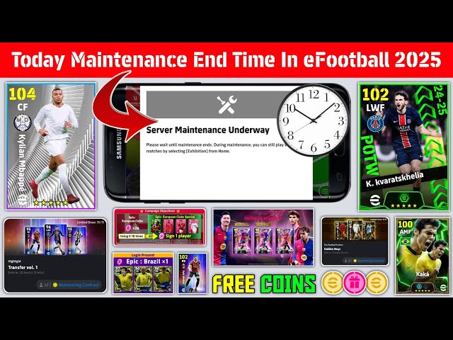 Maintenance End Time In eFootball 2025 | Pes Server Maintenance | Today Maintenance End Time