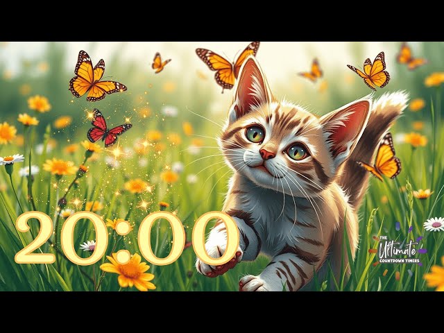 20 Minute Paw in The Meadown Countdown Timer | Relaxing & Soft Music