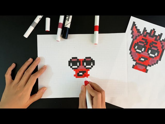 Sprunki Red Raddy Pixel Art ideas | Lunalim Pixel Day07