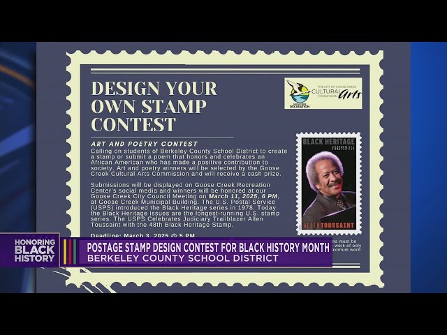 Design your own stamp for Black History Month in the Berkeley County School DIstrict