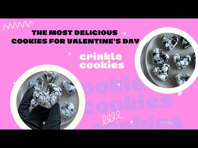 Cookies for Valentine`s Day ❤️ | Crinkle cookies | Heart cookies | How to make crinkle cookies