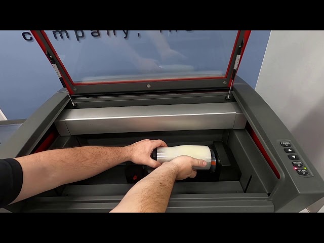 How to use a rotary fixture on a Universal Laser System desktop model