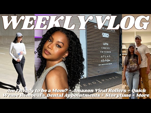 WEEKLY VLOG | AM I READY TO BE A MOM? + CURLY WIG FIND + AMAZON QUICK WEAVE STYLES/REMOVAL +APT FAIL