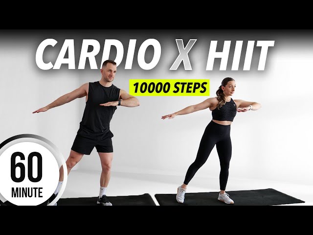 1 Hour Cardio HIIT Workout at home - 10000 steps for Fat Burn (No equipment)