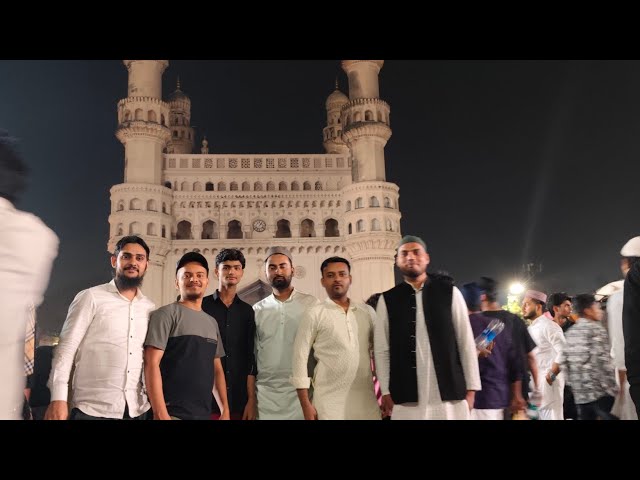 My First Vlog Hyderabad Vlog Charminar Night View। Makkah Masjid Hyderabad