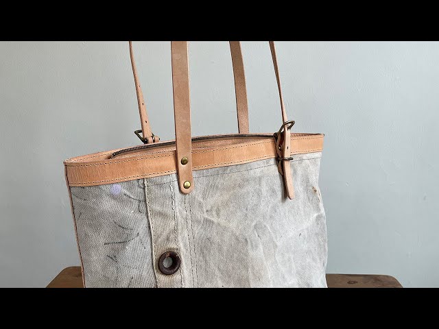 No.601 Limited Edition 4 (of 5) Zipper Tote From Antique Upcycled Canvas