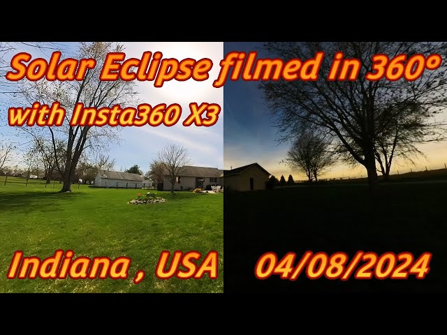 Total Solar Eclipse in Indiana, USA filmed in 360° with the Insta360 X3