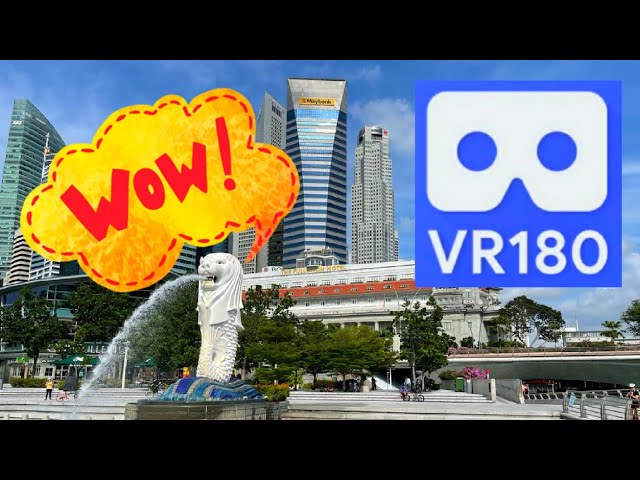 3D Merlion Encounter at Singapore's Marina Bay with Dale Chihuly VR180 VuzeXR Glass in Bloom