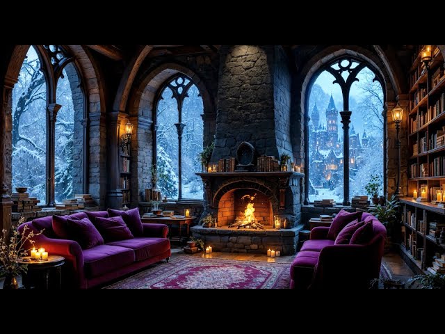 🔥 Winter Wonderland: Cozy Ambience with Snowfall and Fireplace Sounds