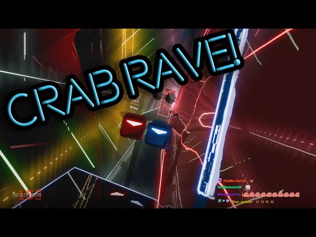 Actually playing Crab Rave in Beat Saber (Full Combo)