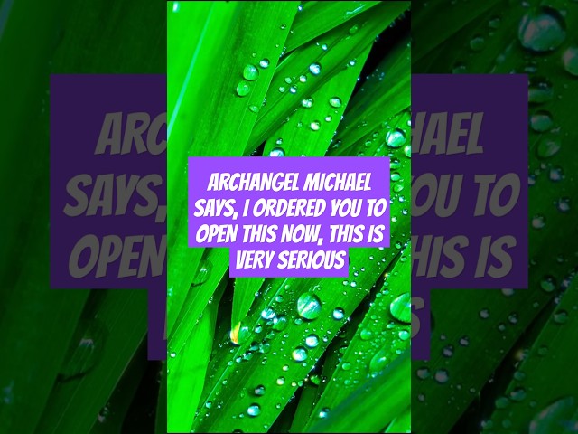 ARCHANGEL MICHAEL SAYS, I ORDERED YOU TO OPEN THIS NOW, THIS IS VERY SERIOUS