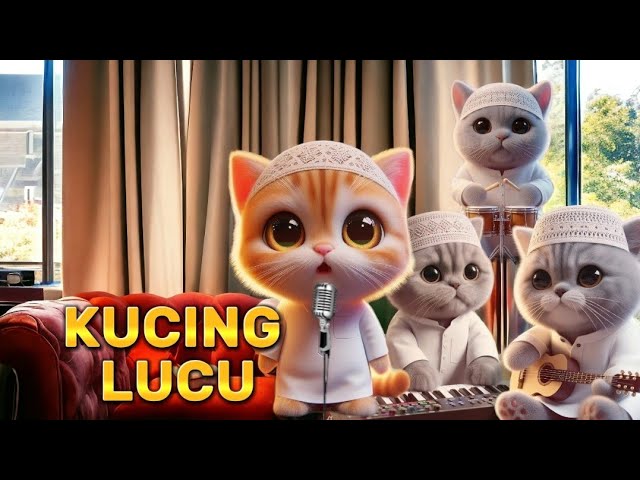 ANIMASI KUCING MAIN ALAT MUSIK DAN NYANYI SYAIR RAHMATAN LIL'ALAMEEN  | Terbaru 2024 | Si Rimbil