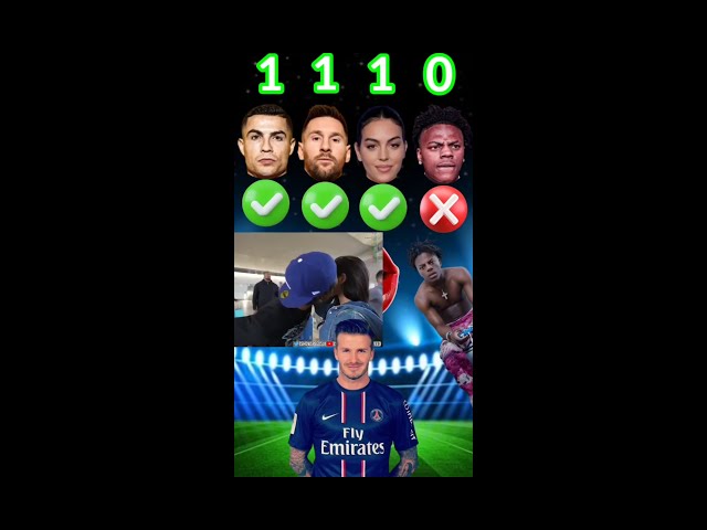 Ronaldo vs Messi vs georgina vs speed vs mbappe vs David Beckham football soccer shorts viral video