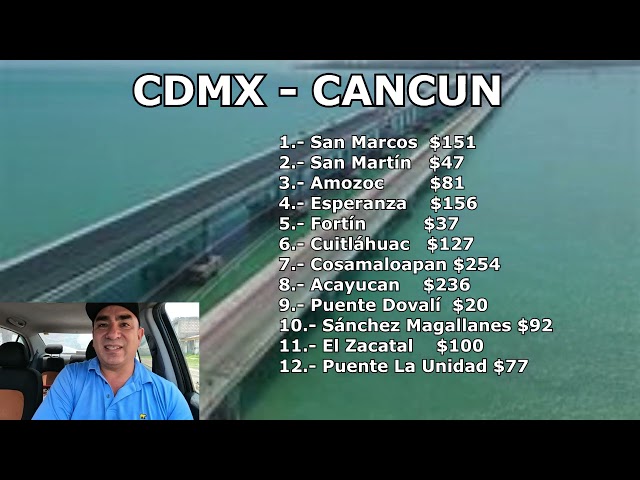 CANCUN por Carretera CASETAS y Gasolina mas tiempo de viaje