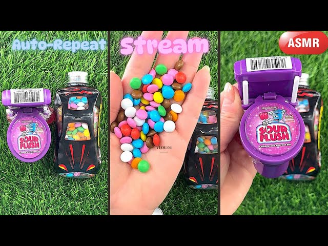 ASMR Most Popular Candys SUPER TOILET /some lots of colorful lollipop / unpacking CAR candy