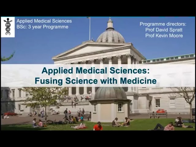 Applied Medical Sciences BSc Taster Session Jan 2021 | UCL Medical Sciences Open Day