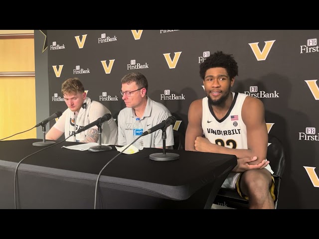 Jaylen Carey and Tyler Nickel after Vandy's win over Texas