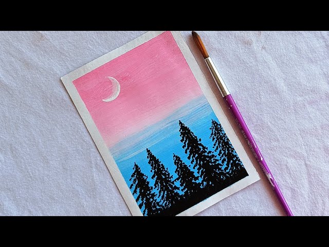 Easy night sky painting | Acrylic painting for beginners