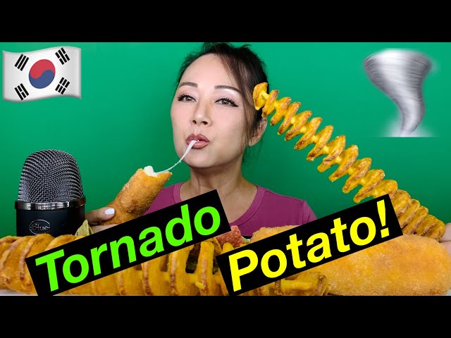 TORNADO  POTATO SPIRAL POTATO CHIPS POPULAR KOREAN STREET FOOD: MOZZARELLA CORN DOGS!