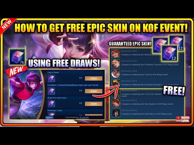 GET FREE EPIC SKIN! USING FREE DRAWS ON KOF EVENT - MLBB