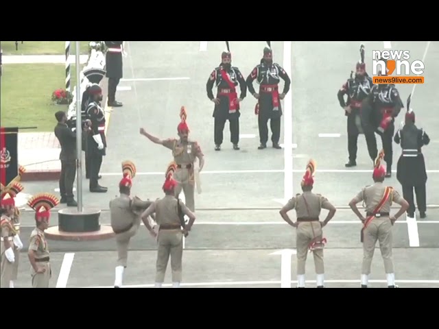 India–Pakistan border :  Beating Retreat Ceremony at Attari-Wagah Border on Independence Day Eve