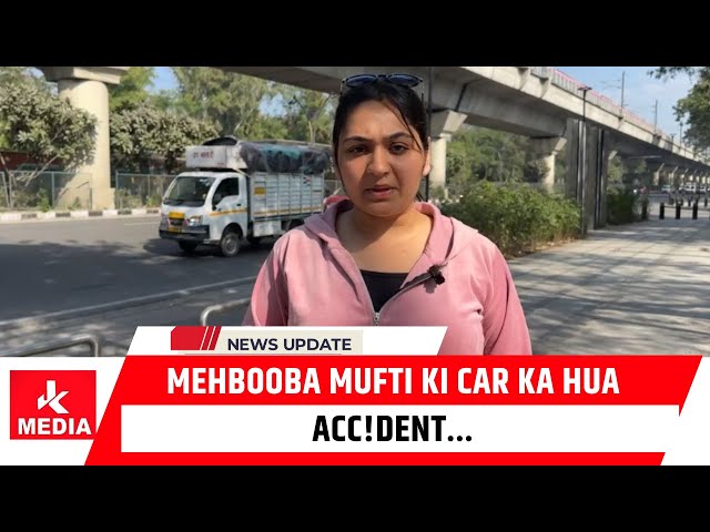 #BreakingNews Mehbooba mufti ki car ka hua acc!dent…. 3 policemen huye inju-red