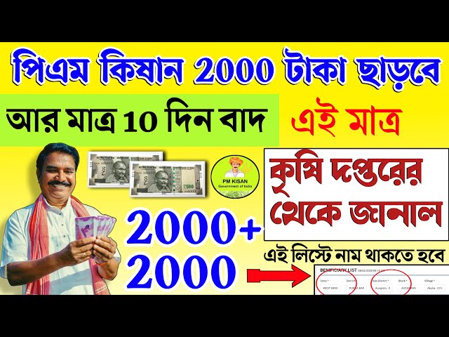 পিএম কিষান 19 তম কিস্তির টাকা 10 দিনে মধ্যেই  ঢুকবে লিস্টে নাম আছে দেখে নিন ।।PM kisan 19 payment।