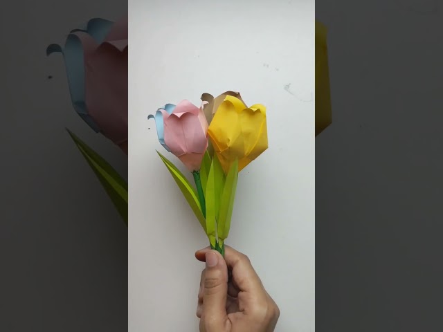 Origami paper tulip | #shorts #viral #youtubeshorts