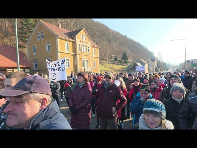 Demo Brücke Bad Schandau 4K 9.2.2025 Sonntag 35:02 min