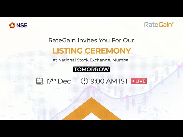 Listing Ceremony of RateGain at NSE | Live